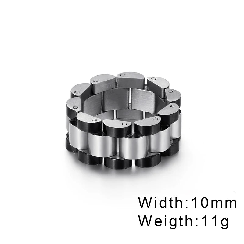 Watch Link Chain Men Ring Stainless Steel Men and Women