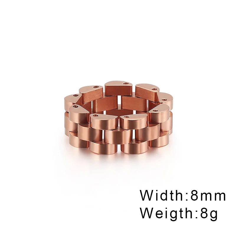 Watch Link Chain Men Ring Stainless Steel Men and Women