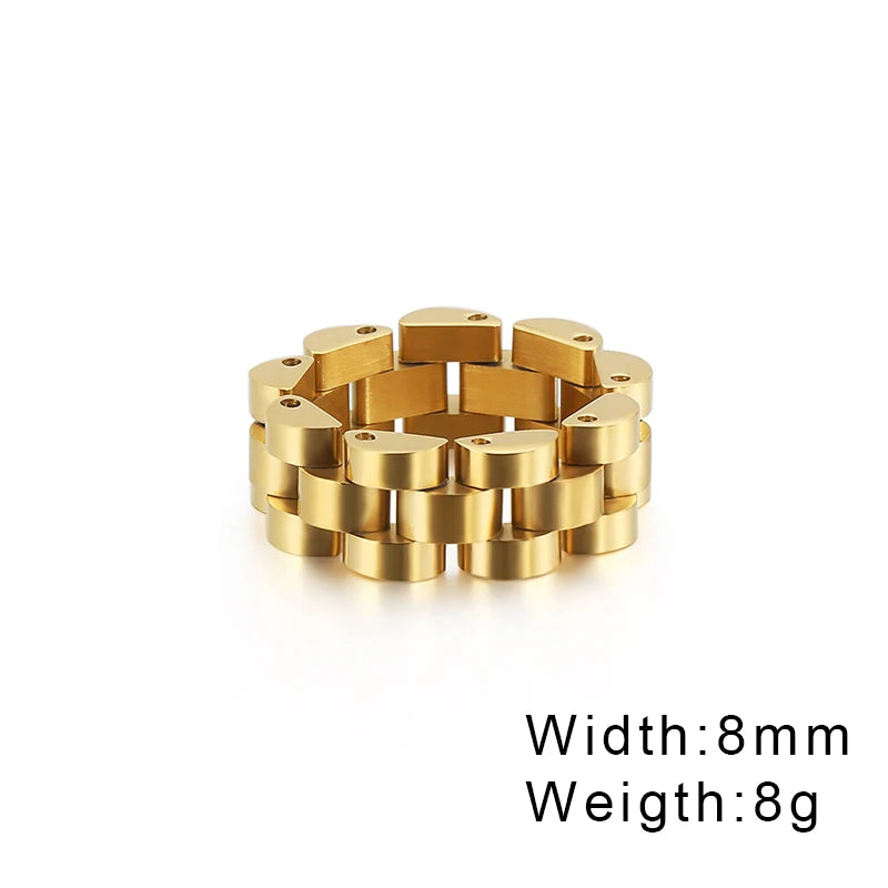 Watch Link Chain Men Ring Stainless Steel Men and Women