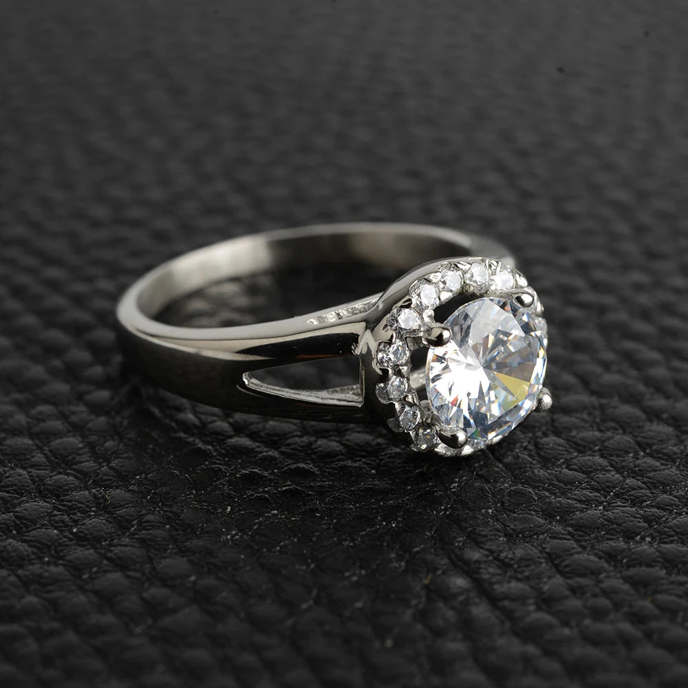 316L Stainless Steel Cubic Zirconia Engagement Ring Lovers Jewelry Bridal Wedding Romantic Luxury Bague