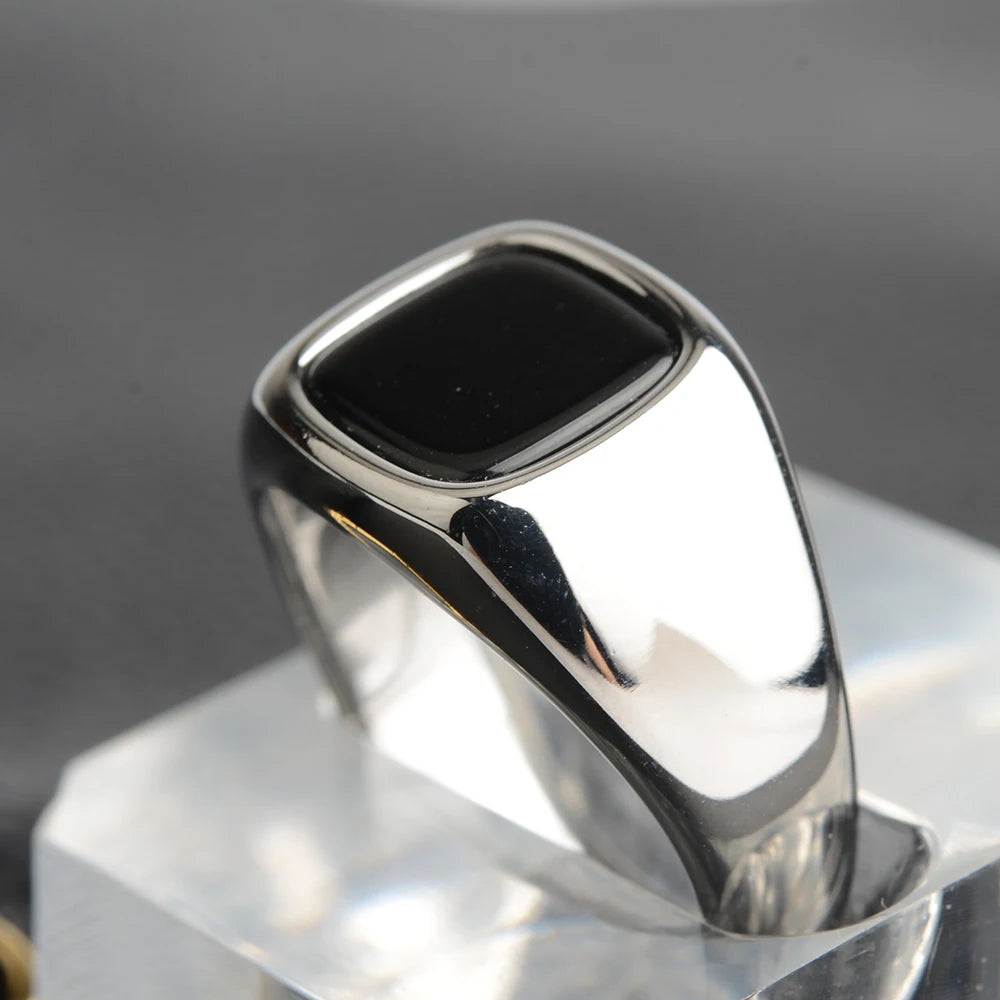 316L Stainless Steel Signet Ring For Men Women Stylish