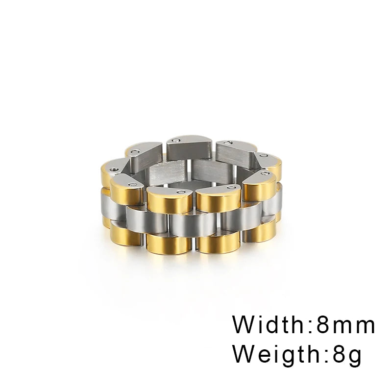 Watch Link Chain Men Ring Stainless Steel Men and Women