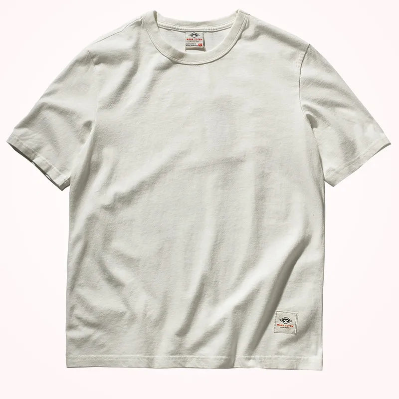 Short-sleeved O-neck Solid Color T-shirt 100% Cotton