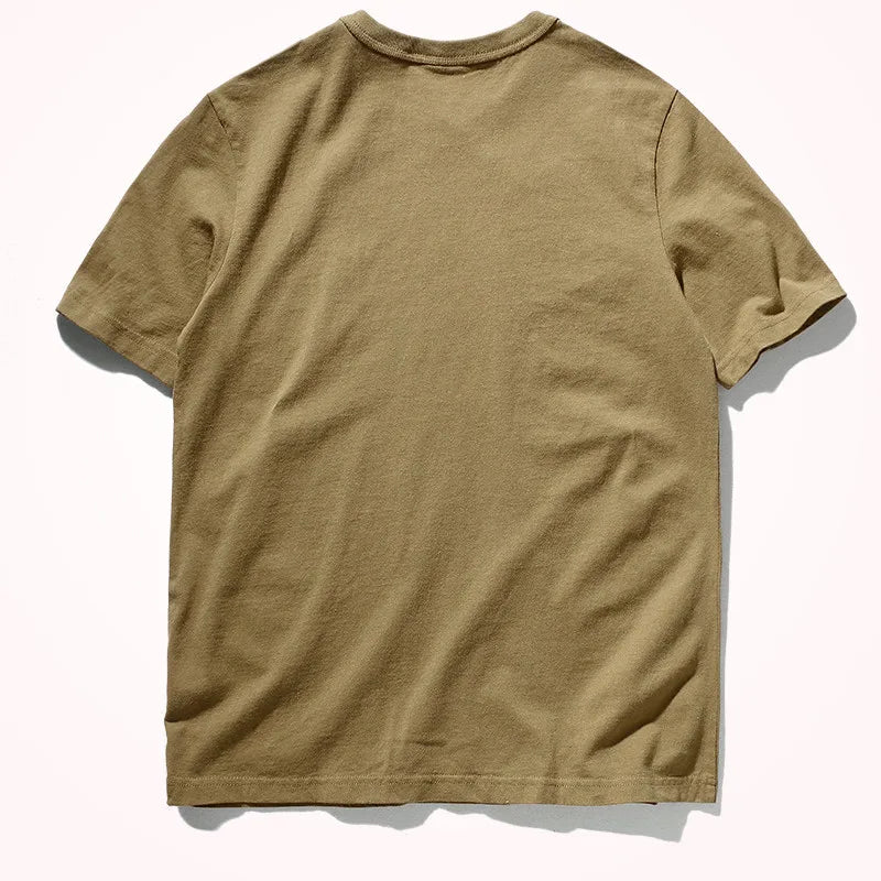 Short-sleeved O-neck Solid Color T-shirt 100% Cotton