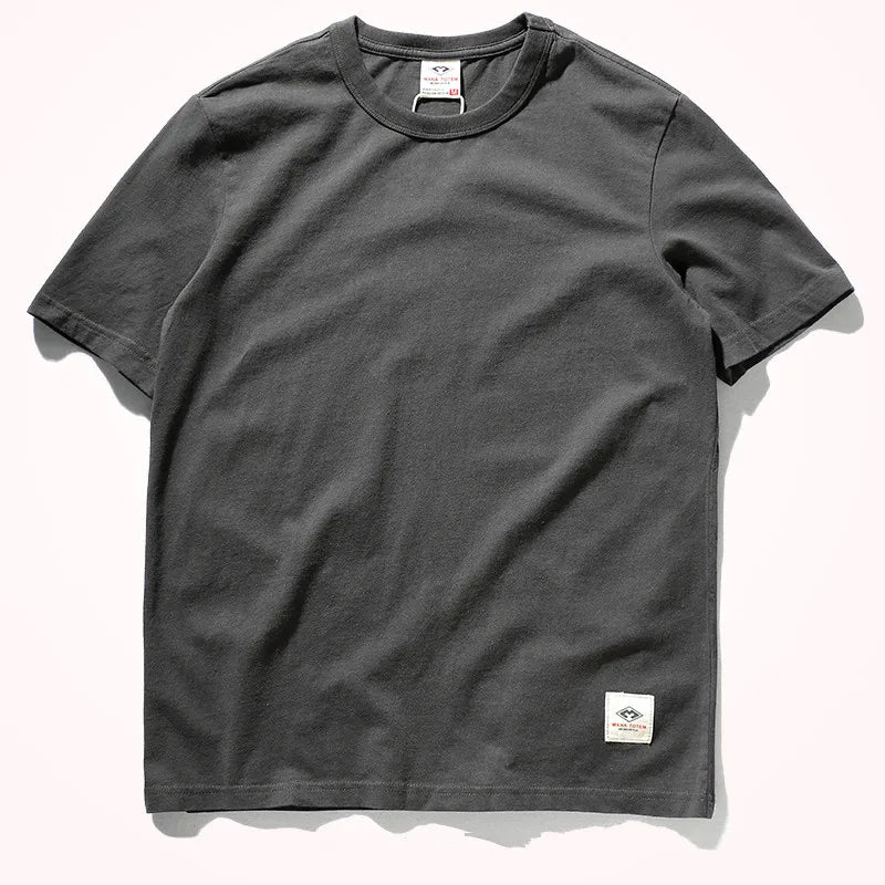 Short-sleeved O-neck Solid Color T-shirt 100% Cotton