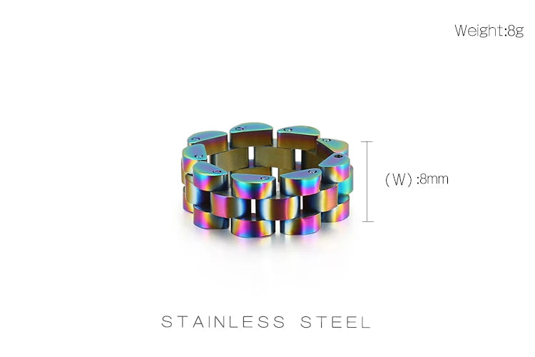 Watch Link Chain Men Ring Stainless Steel Men and Women