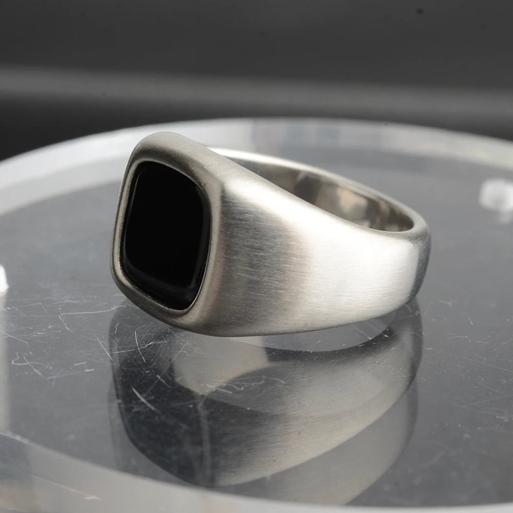 316L Stainless Steel Signet Ring For Men Women Stylish