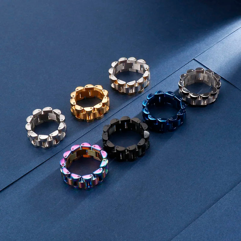 10mm Stainless Steel Ring Speedometer Chain Link Men Women
