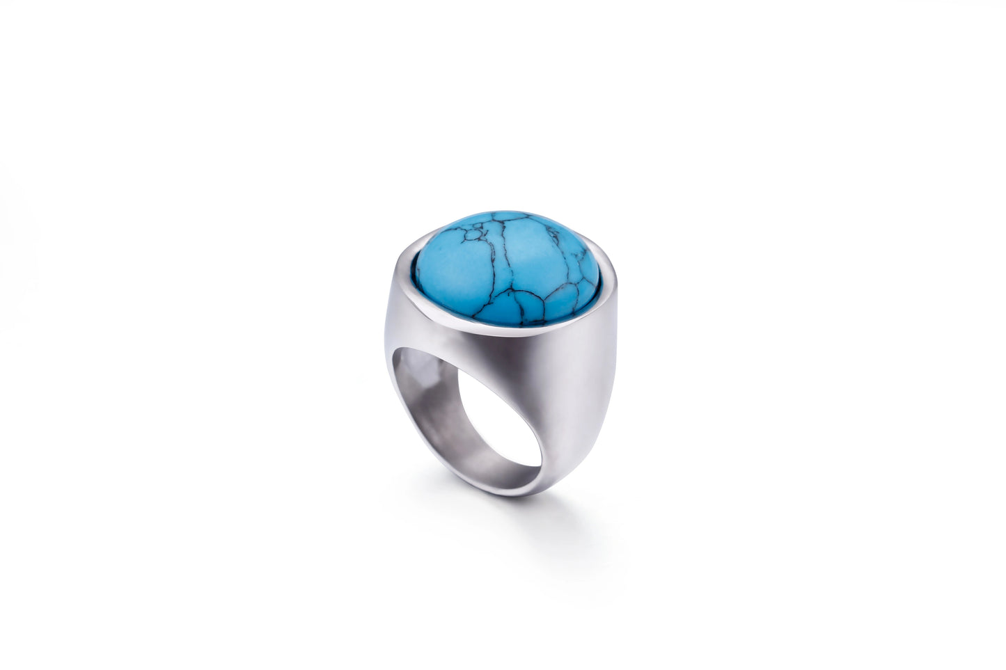 Colorful Glass Shell Pearl Large Rings for Women Men Gold Silver Color Stainless Steel