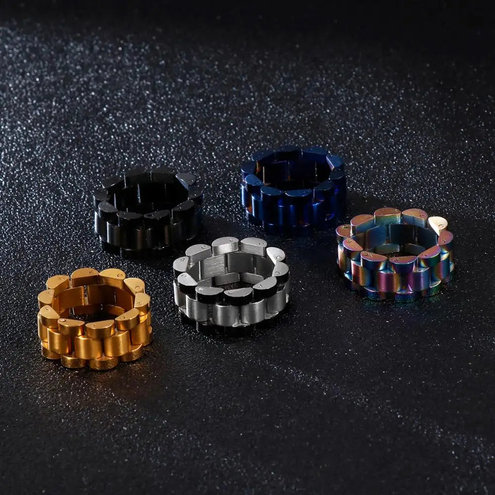 Watch Link Chain Men Ring Stainless Steel Men and Women