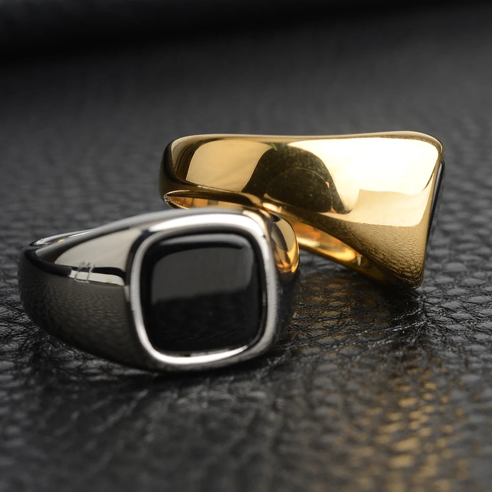 316L Stainless Steel Signet Ring For Men Women Stylish