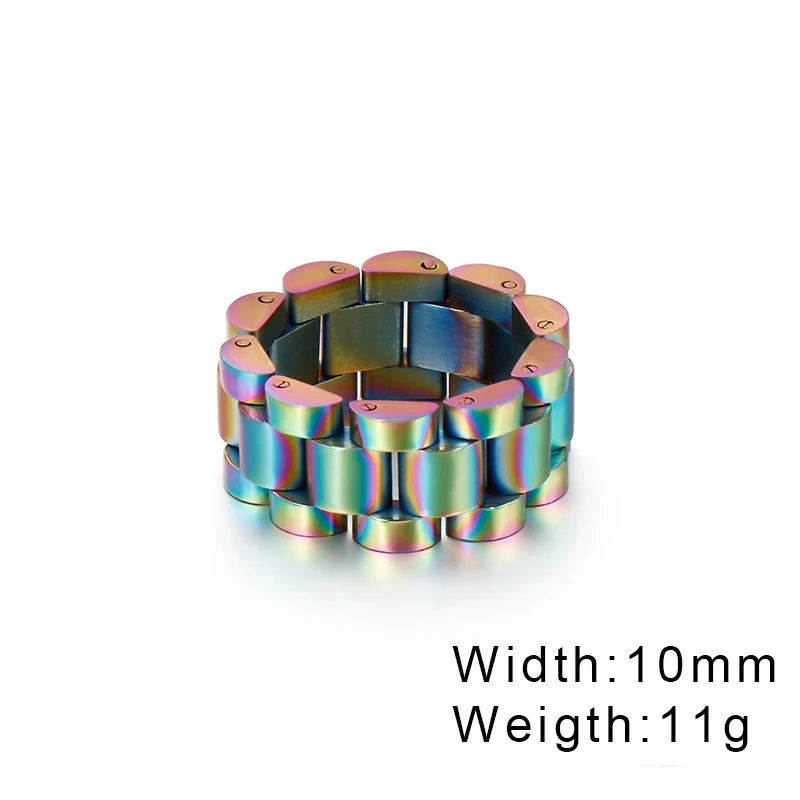 Watch Link Chain Men Ring Stainless Steel Men and Women
