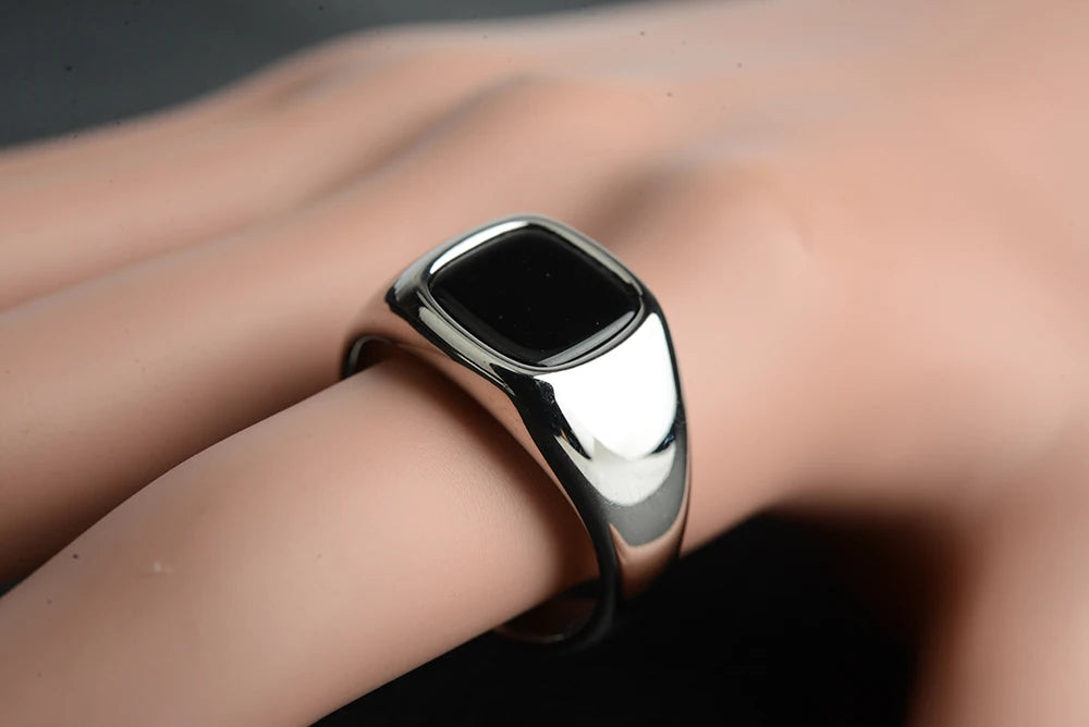 316L Stainless Steel Signet Ring For Men Women Stylish