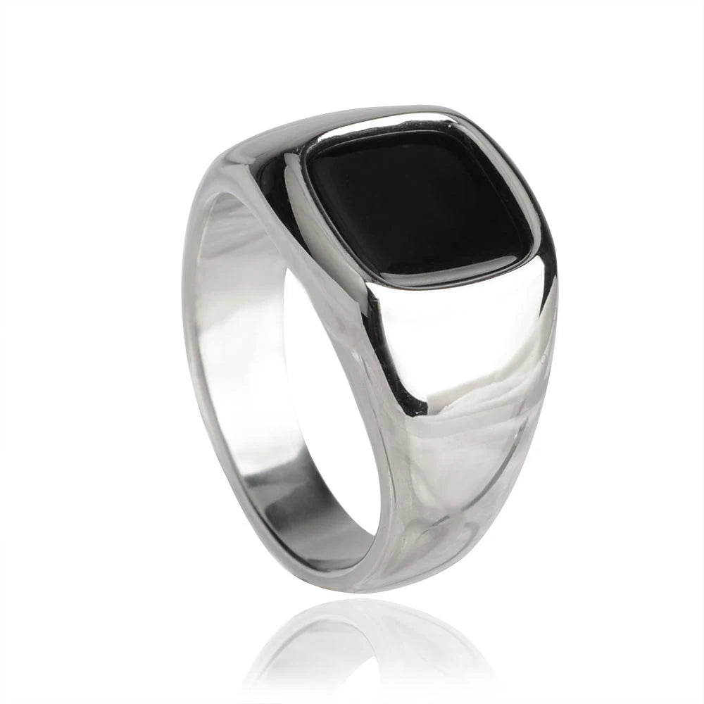 316L Stainless Steel Signet Ring For Men Women Stylish
