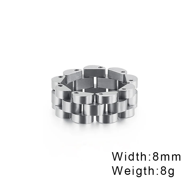 Watch Link Chain Men Ring Stainless Steel Men and Women