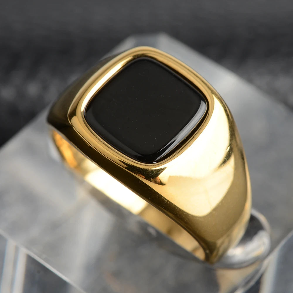 316L Stainless Steel Signet Ring For Men Women Stylish