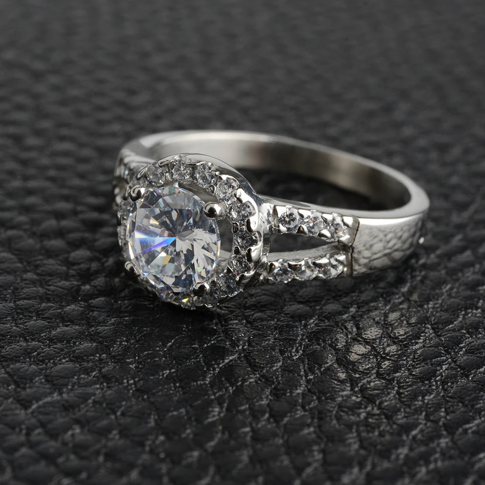 316L Stainless Steel Cubic Zirconia Engagement Ring Lovers Jewelry Bridal Wedding Romantic Luxury Bague