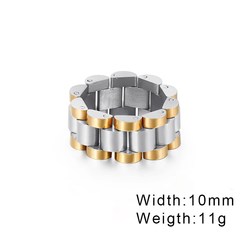 Watch Link Chain Men Ring Stainless Steel Men and Women