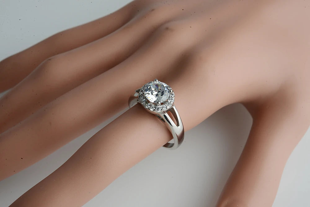 316L Stainless Steel Cubic Zirconia Engagement Ring Lovers Jewelry Bridal Wedding Romantic Luxury Bague