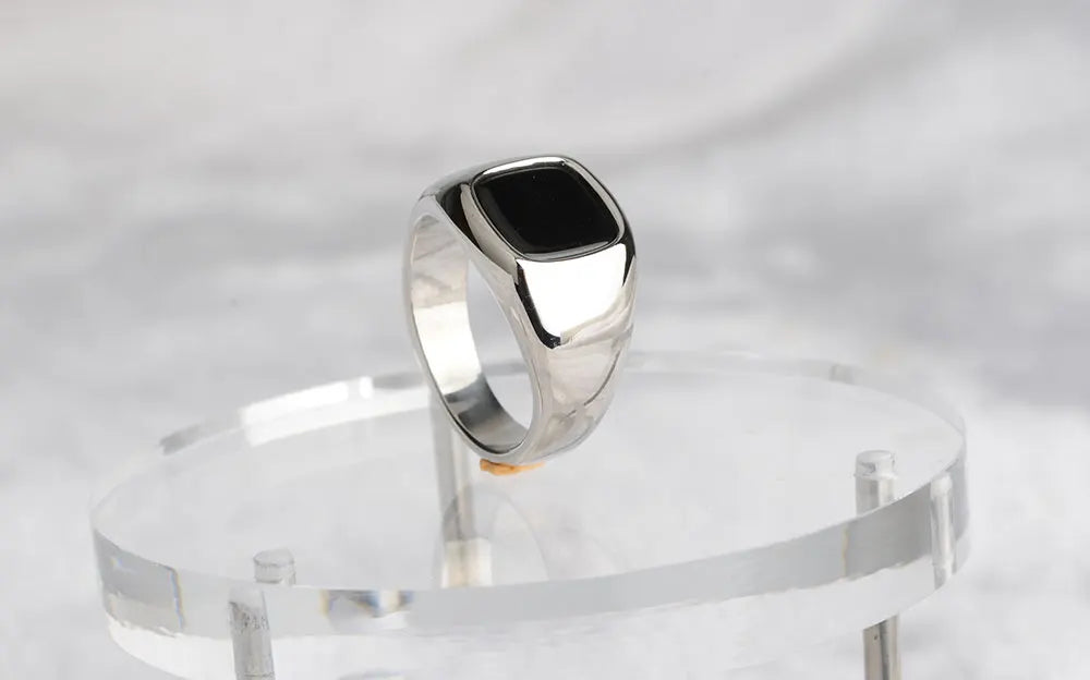 316L Stainless Steel Signet Ring For Men Women Stylish