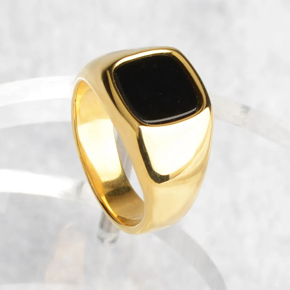 316L Stainless Steel Signet Ring For Men Women Stylish