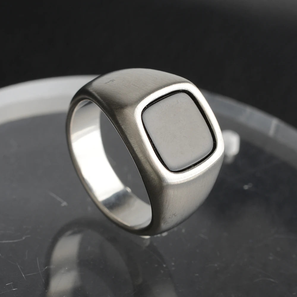 316L Stainless Steel Signet Ring For Men Women Stylish