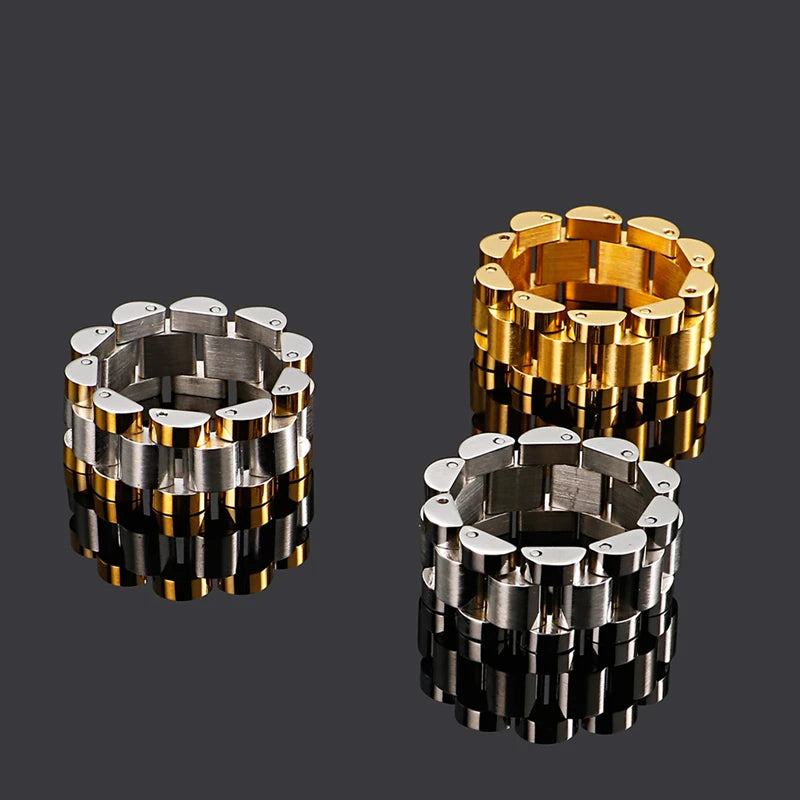 10mm Stainless Steel Ring Speedometer Chain Link Men Women