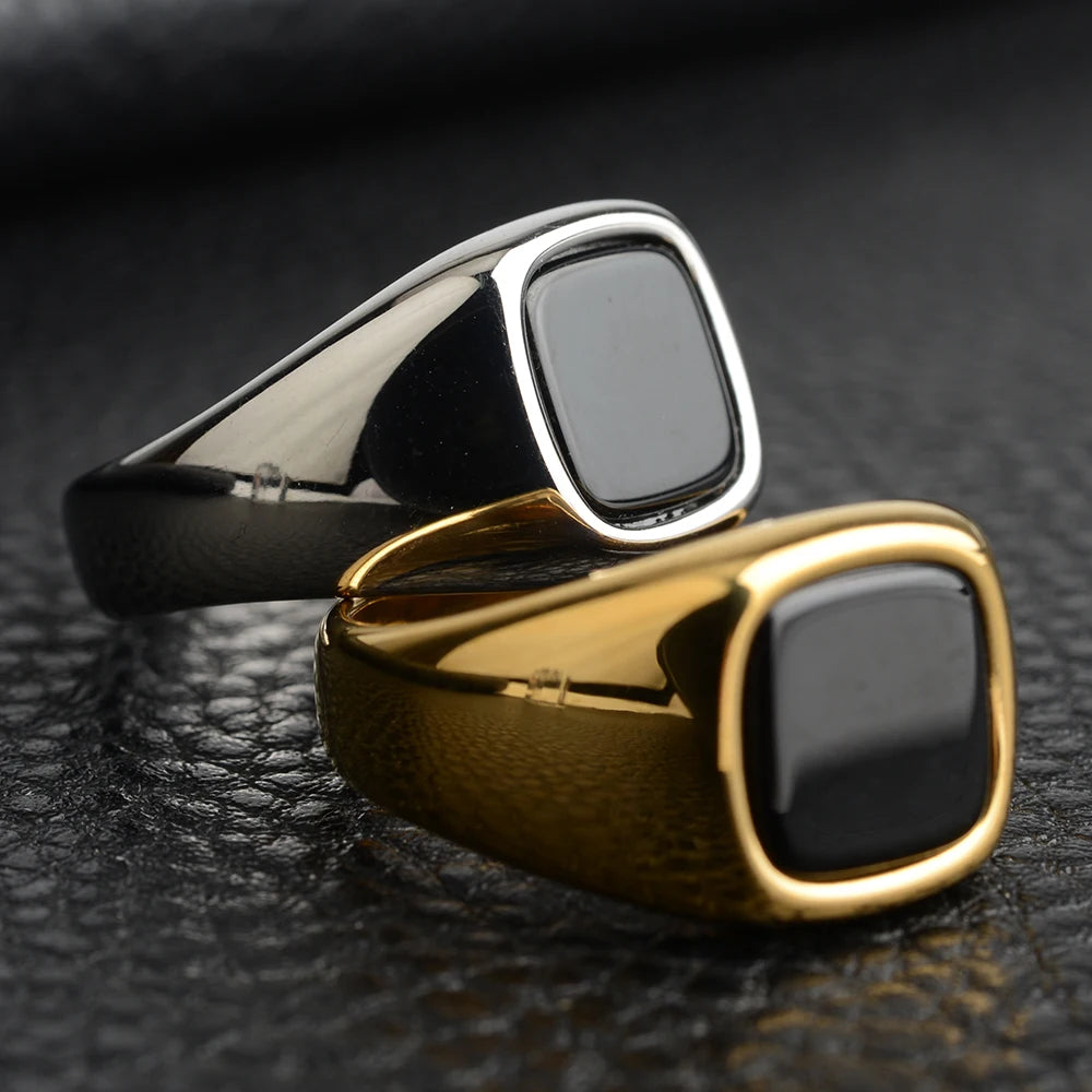 316L Stainless Steel Signet Ring For Men Women Stylish