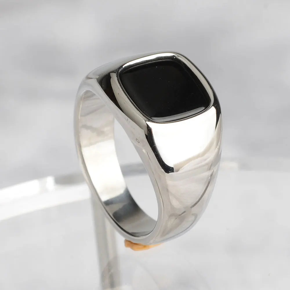 316L Stainless Steel Signet Ring For Men Women Stylish