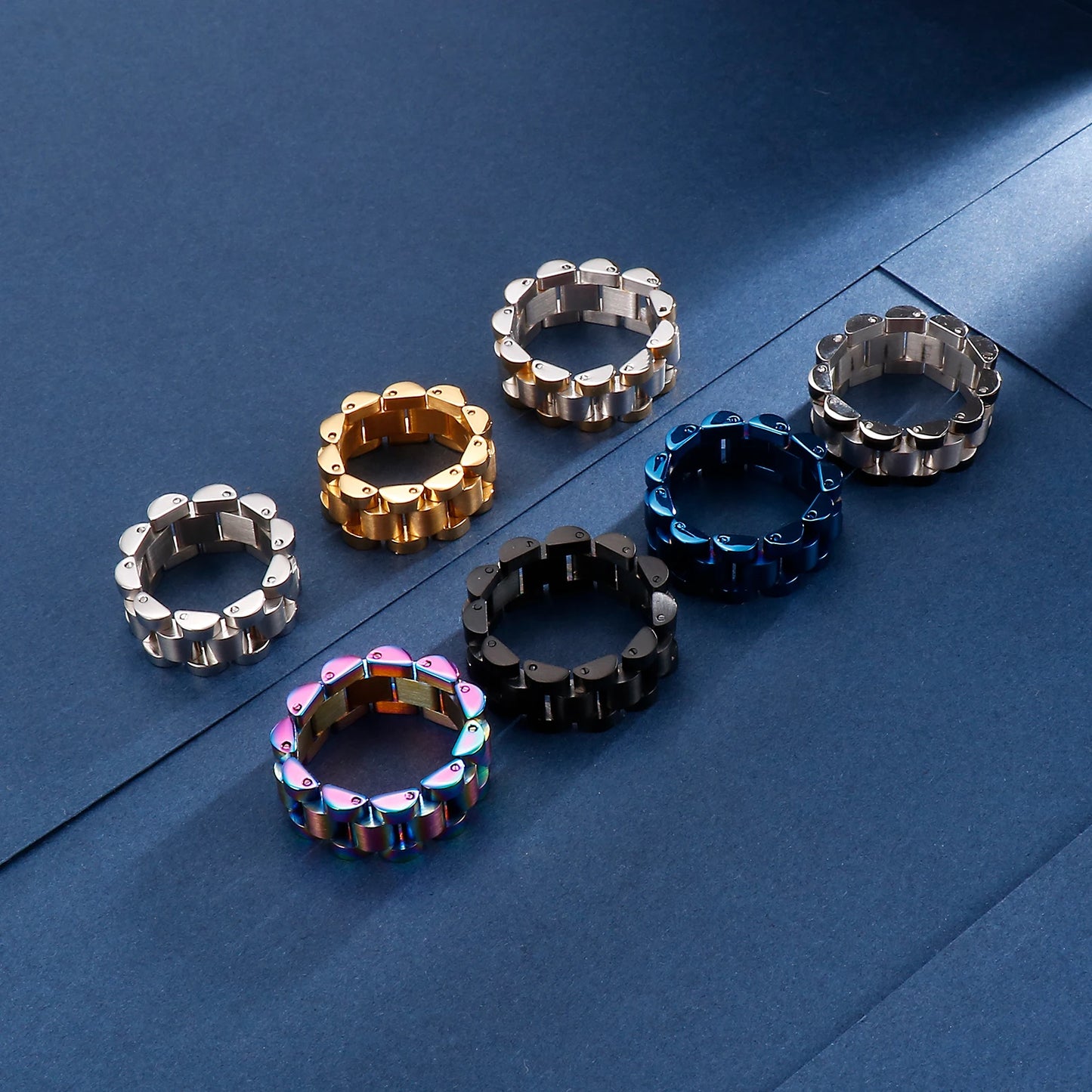 10mm Stainless Steel Ring Speedometer Chain Link Men Women