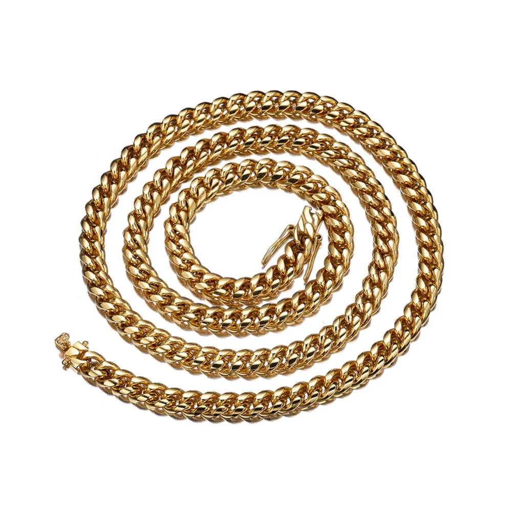 Bracelet Gold Silver Color 6mm-22mm wide 316L Stainless Steel Cuban Miami