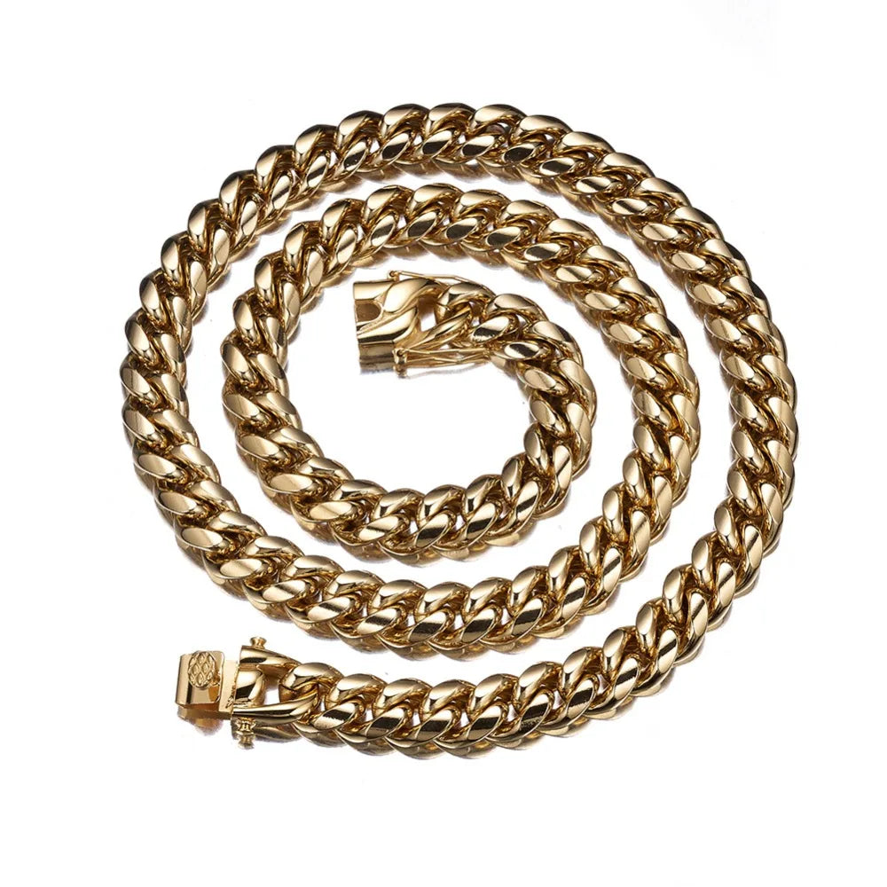 Bracelet Gold Silver Color 6mm-22mm wide 316L Stainless Steel Cuban Miami