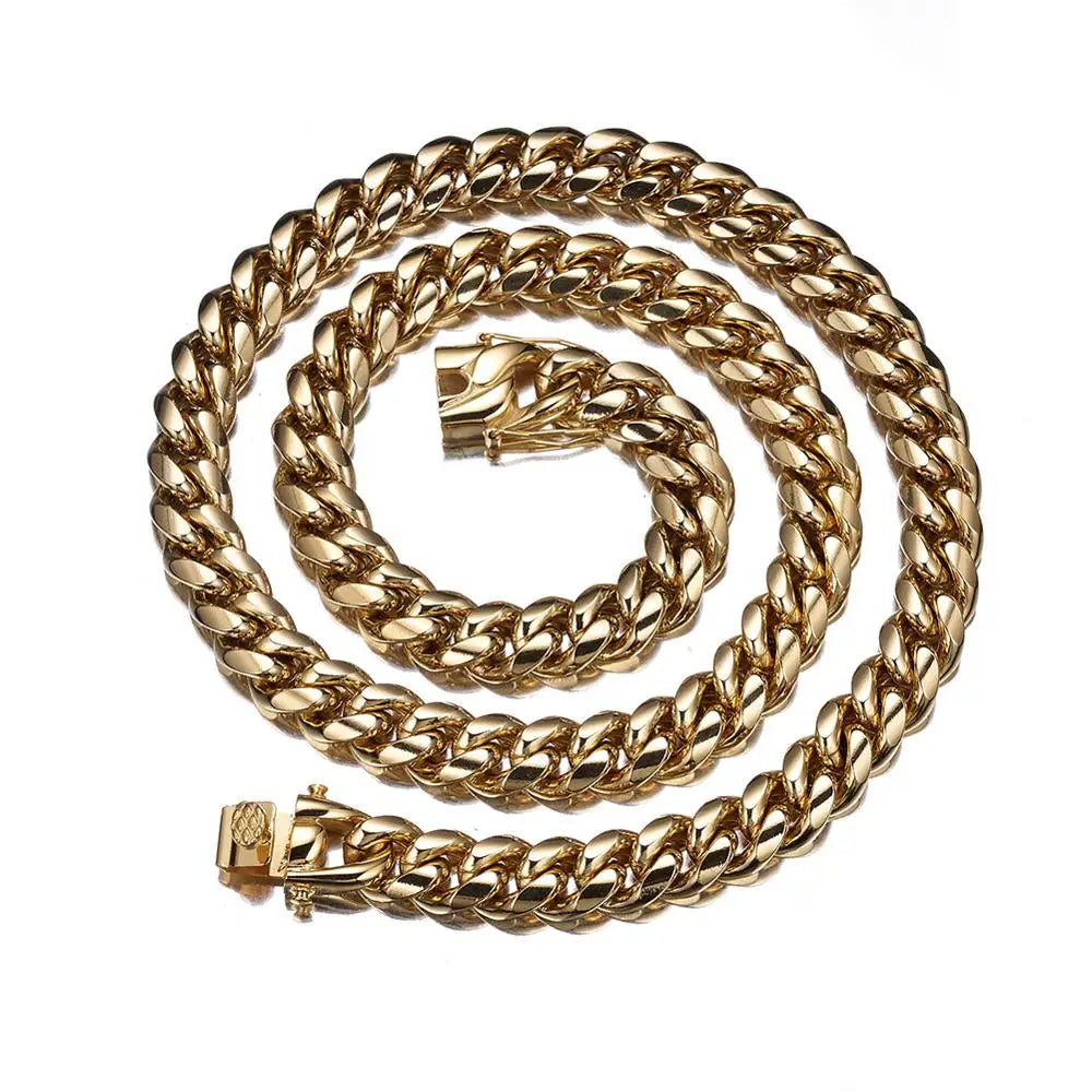 Bracelet Gold Silver Color 6mm-22mm wide 316L Stainless Steel Cuban Miami