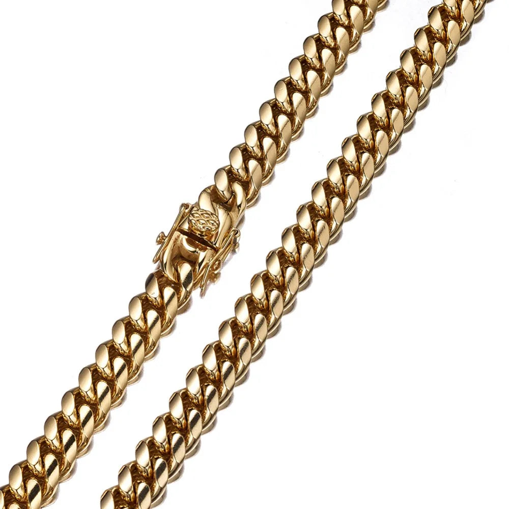 Necklace Silver Color 6mm-22mm wide 316L Stainless Steel Cuban Miami Chains