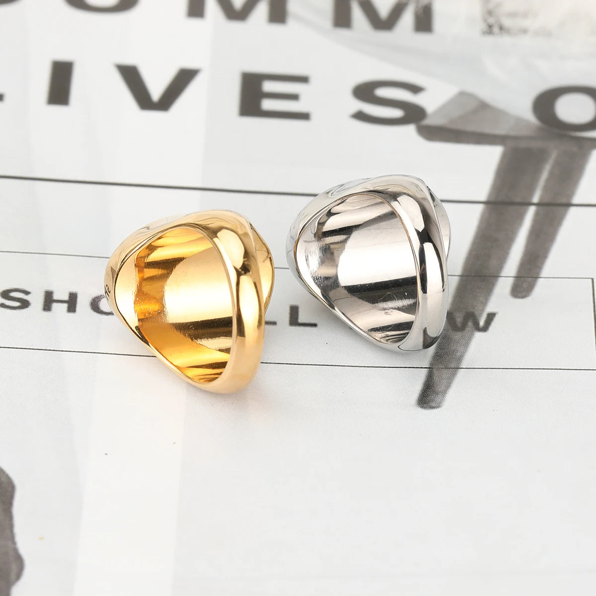 316L Stainless Steel With Tiger Eye Stone Ring For Men Women