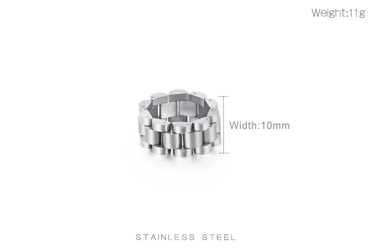 Watch Link Chain Men Ring Stainless Steel Men and Women