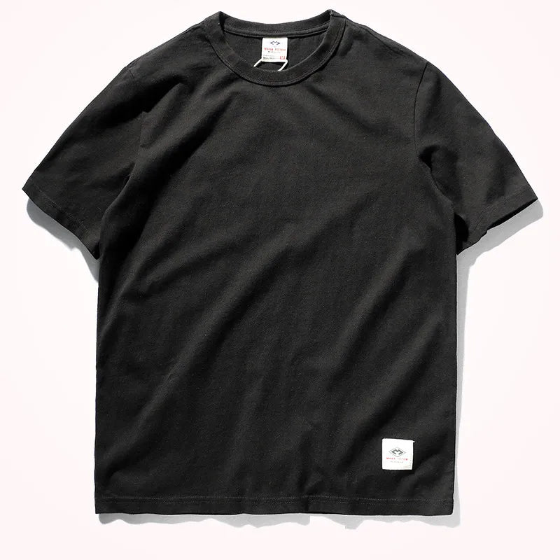 Short-sleeved O-neck Solid Color T-shirt 100% Cotton