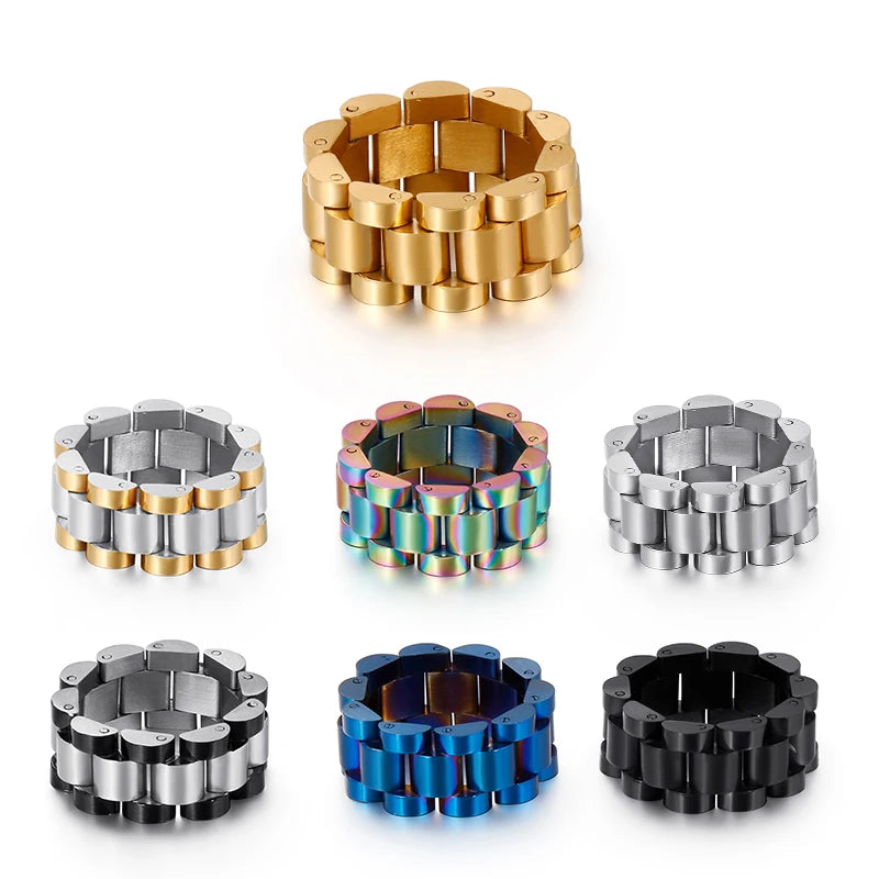 Watch Link Chain Men Ring Stainless Steel Men and Women