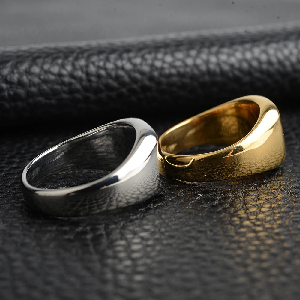 316L Stainless Steel Signet Ring For Men Women Stylish