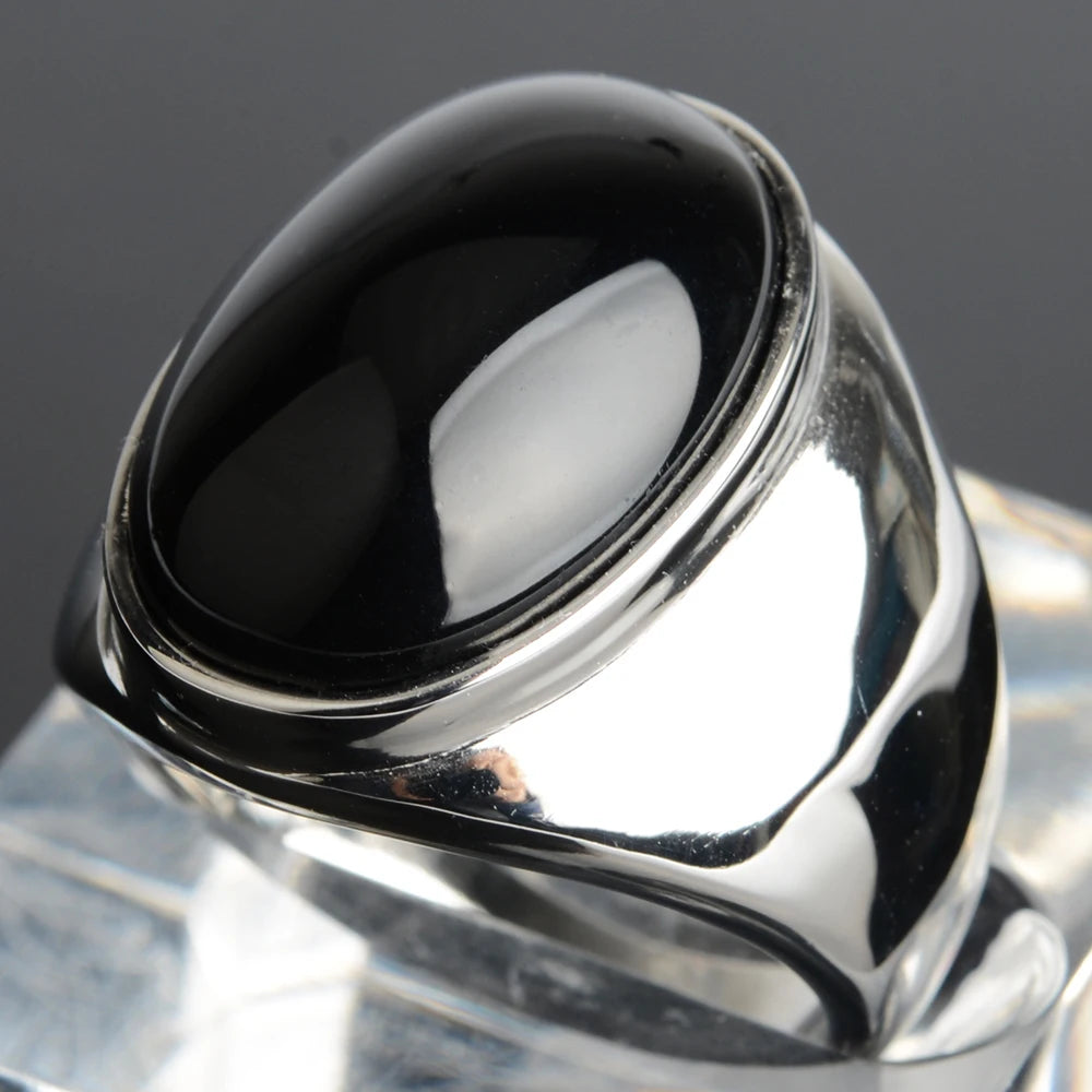 Stainless Steel RING FOR MEN WOMAN With White Oval Cat's Eye Opal Gold Color Exaggerated Decorate Fashion Jewelry