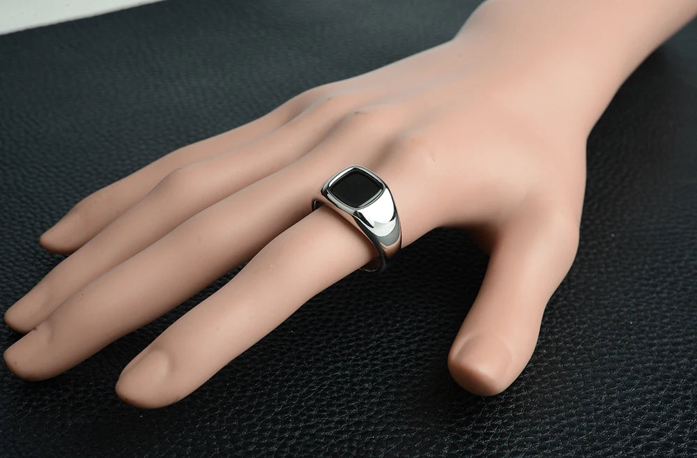 316L Stainless Steel Signet Ring For Men Women Stylish