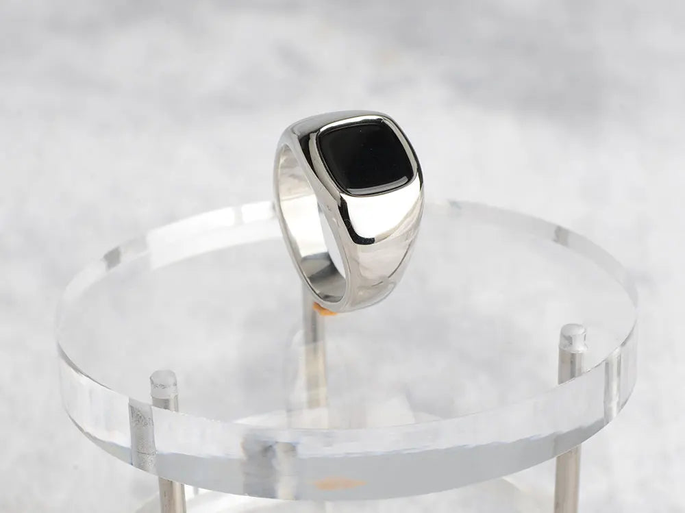 316L Stainless Steel Signet Ring For Men Women Stylish