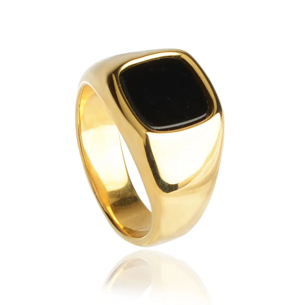 316L Stainless Steel Signet Ring For Men Women Stylish
