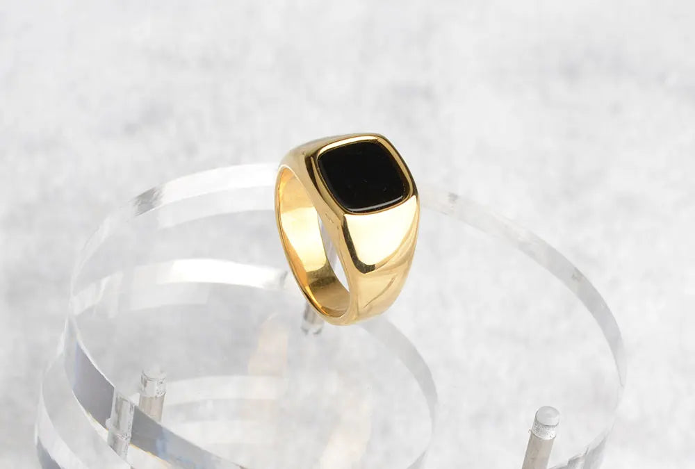316L Stainless Steel Signet Ring For Men Women Stylish