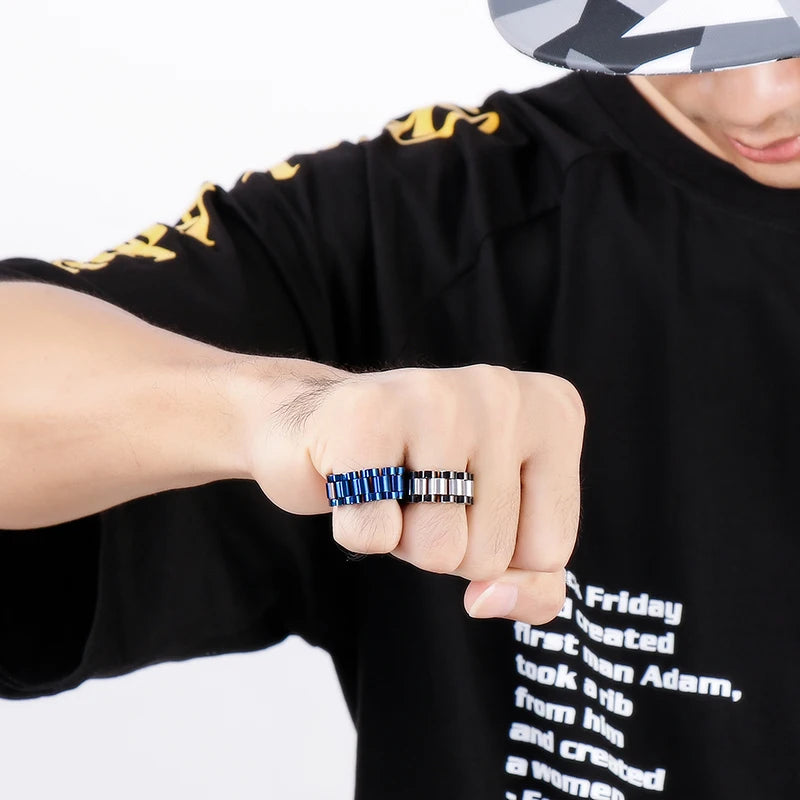 Watch Link Chain Men Ring Stainless Steel Men and Women