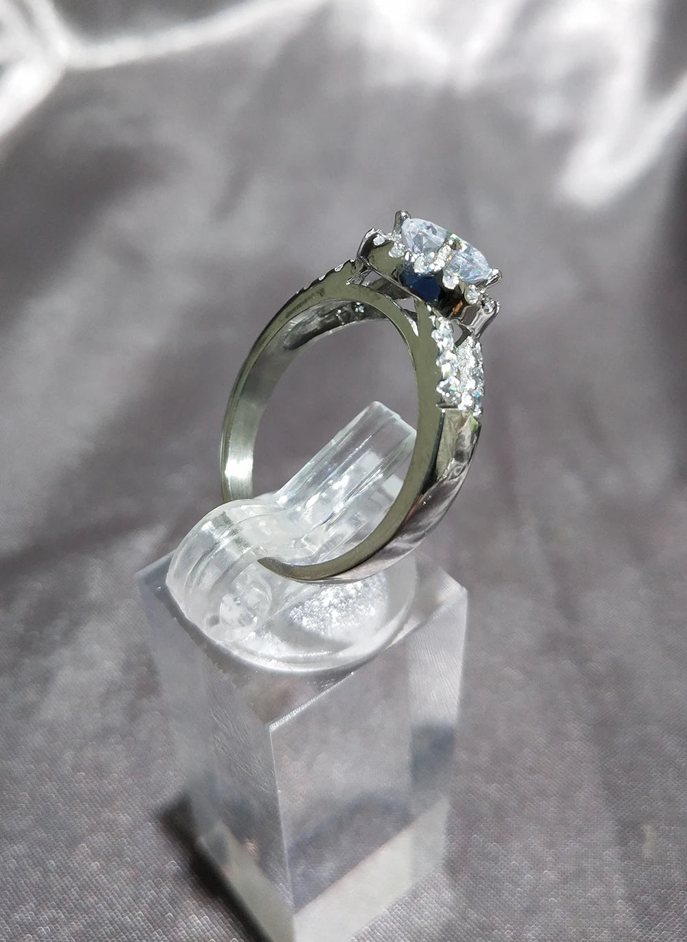 316L Stainless Steel Cubic Zirconia Engagement Ring Lovers Jewelry Bridal Wedding Romantic Luxury Bague