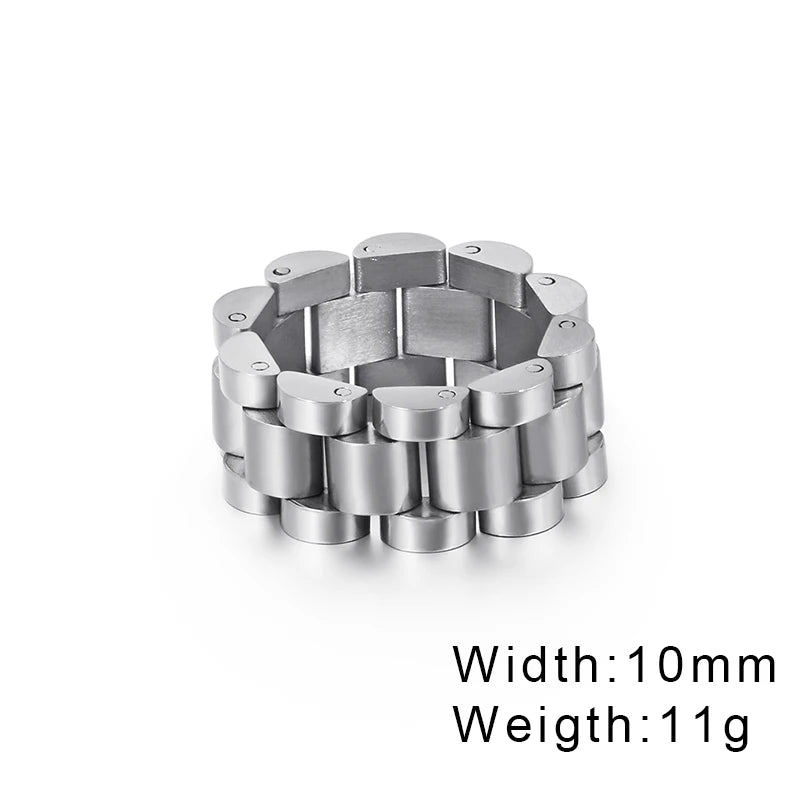 Watch Link Chain Men Ring Stainless Steel Men and Women
