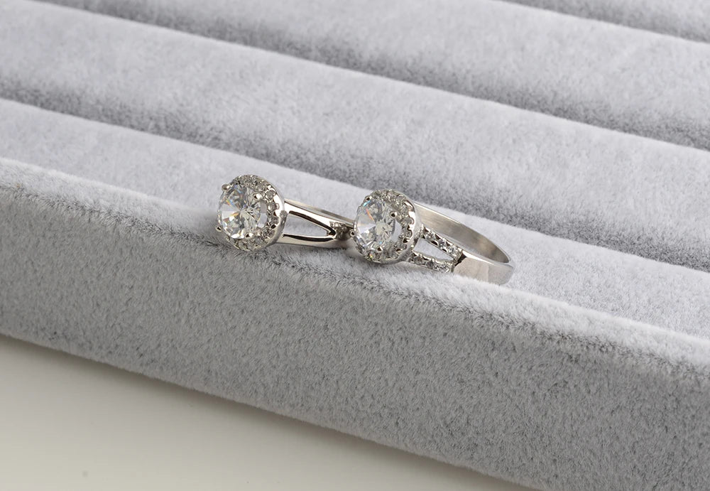 316L Stainless Steel Cubic Zirconia Engagement Ring Lovers Jewelry Bridal Wedding Romantic Luxury Bague