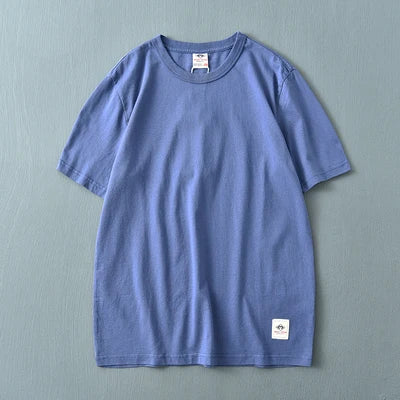 Short-sleeved O-neck Solid Color T-shirt 100% Cotton