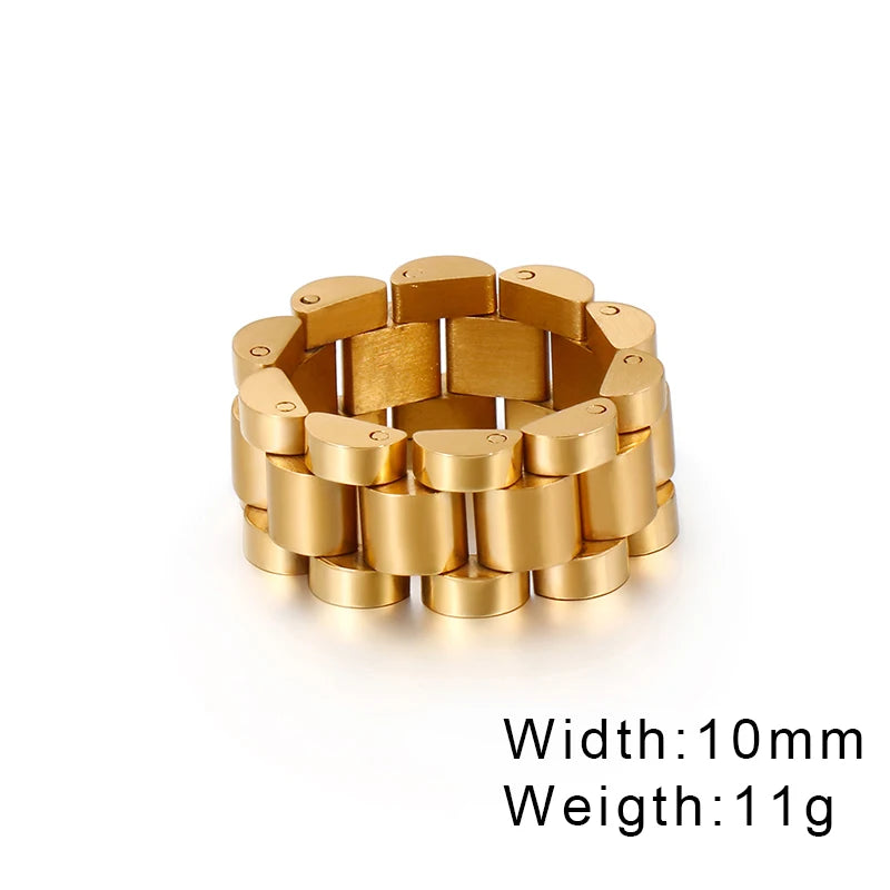 Watch Link Chain Men Ring Stainless Steel Men and Women